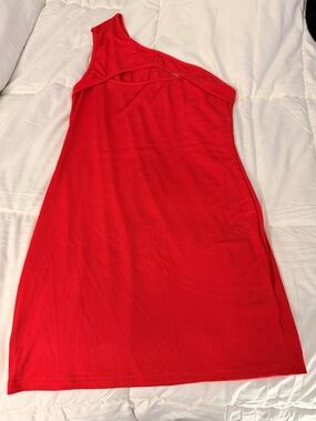 SHEIN Red One-Shoulder Mini Dress